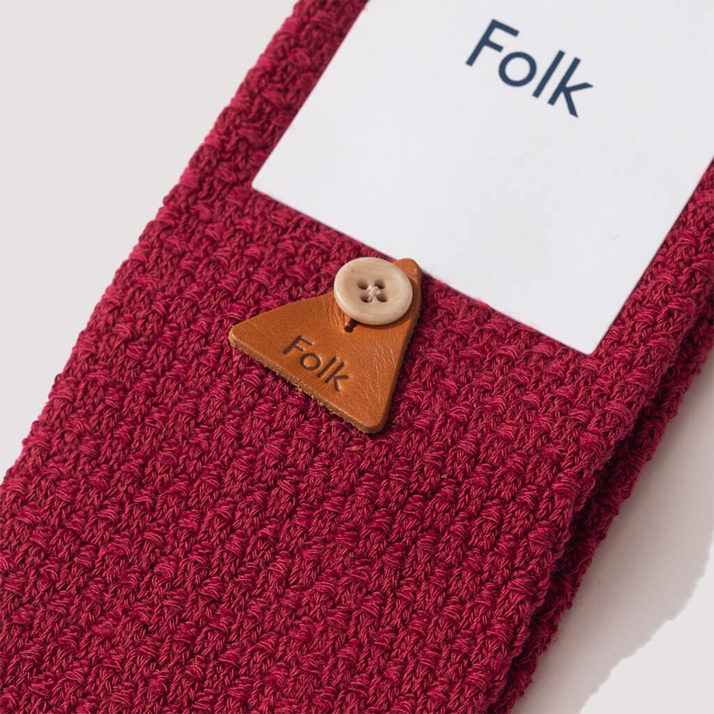 Waffle Sock - Pomegranate