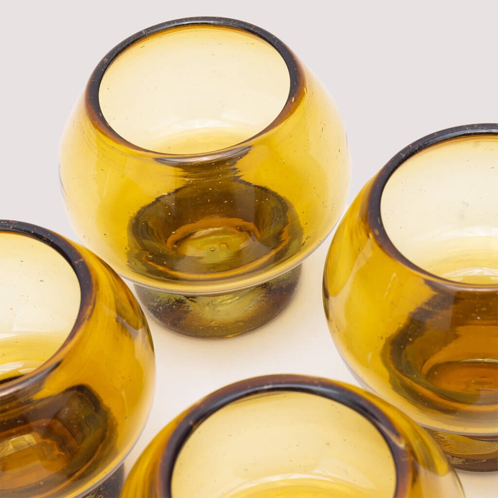 Mushroom Glass Set - Amber
