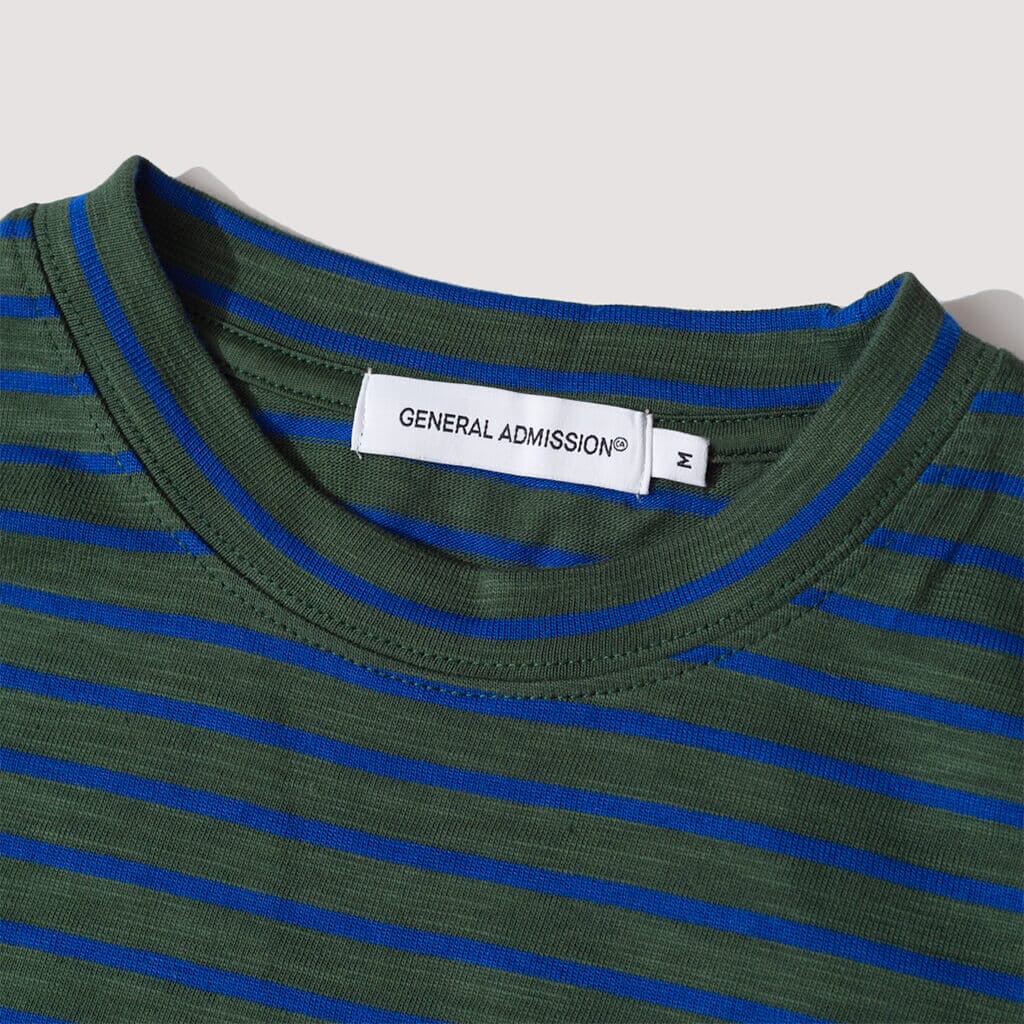 S/S Striped Slub Tee - Green