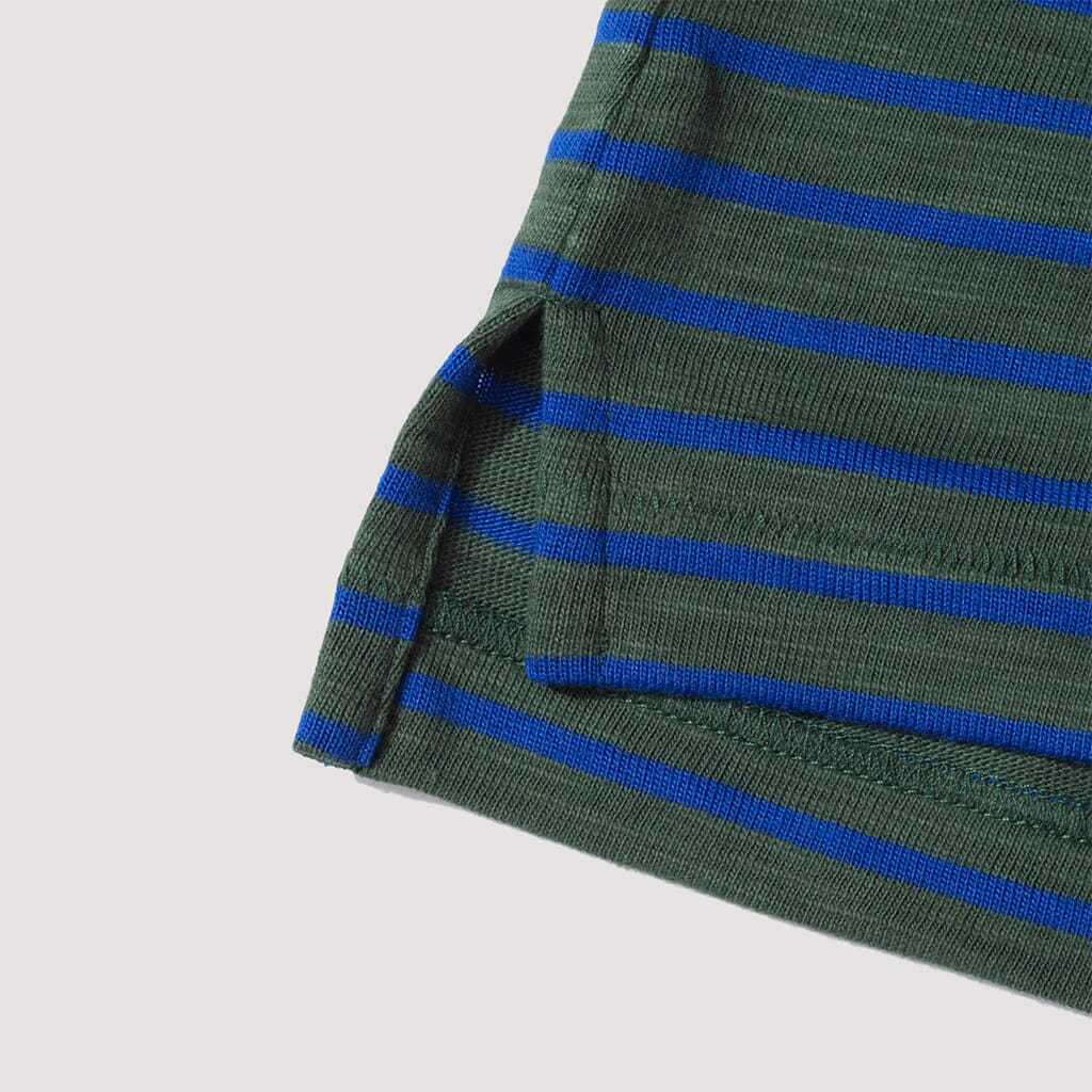 S/S Striped Slub Tee - Green