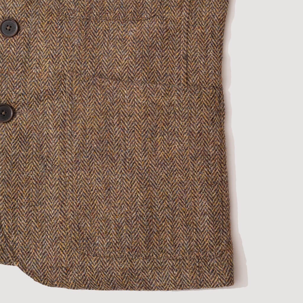 Bakers Jacket - Brown Herringbone Harris Tweed