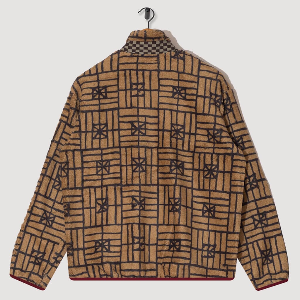 Folk Domino Zip Fleece - Beige