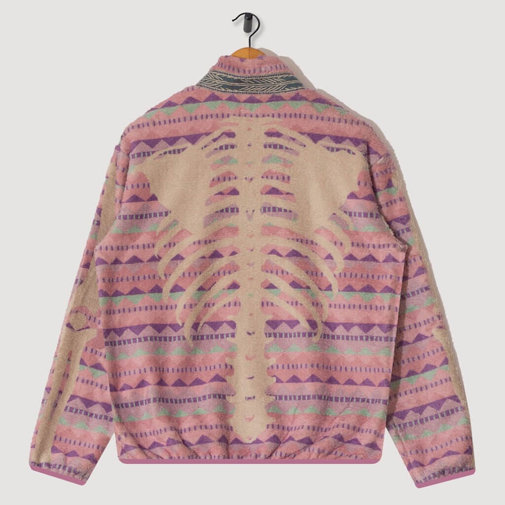 Ashland Stripe & Bone Zip Fleece - Pink