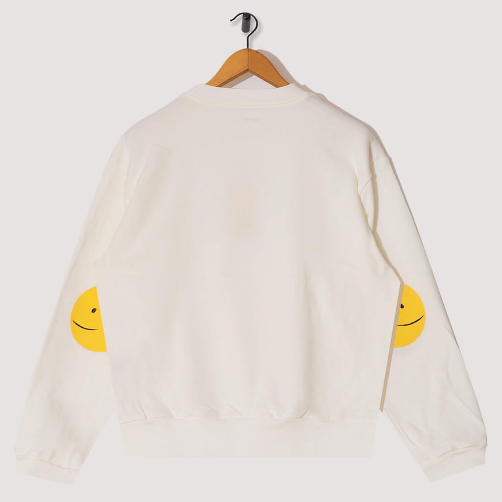 Rainbowy Patch Crew Knit - White