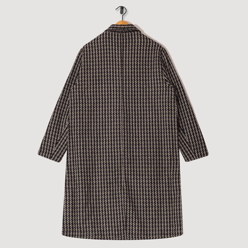 Long Swing Coat - Olive Cortina Tweed