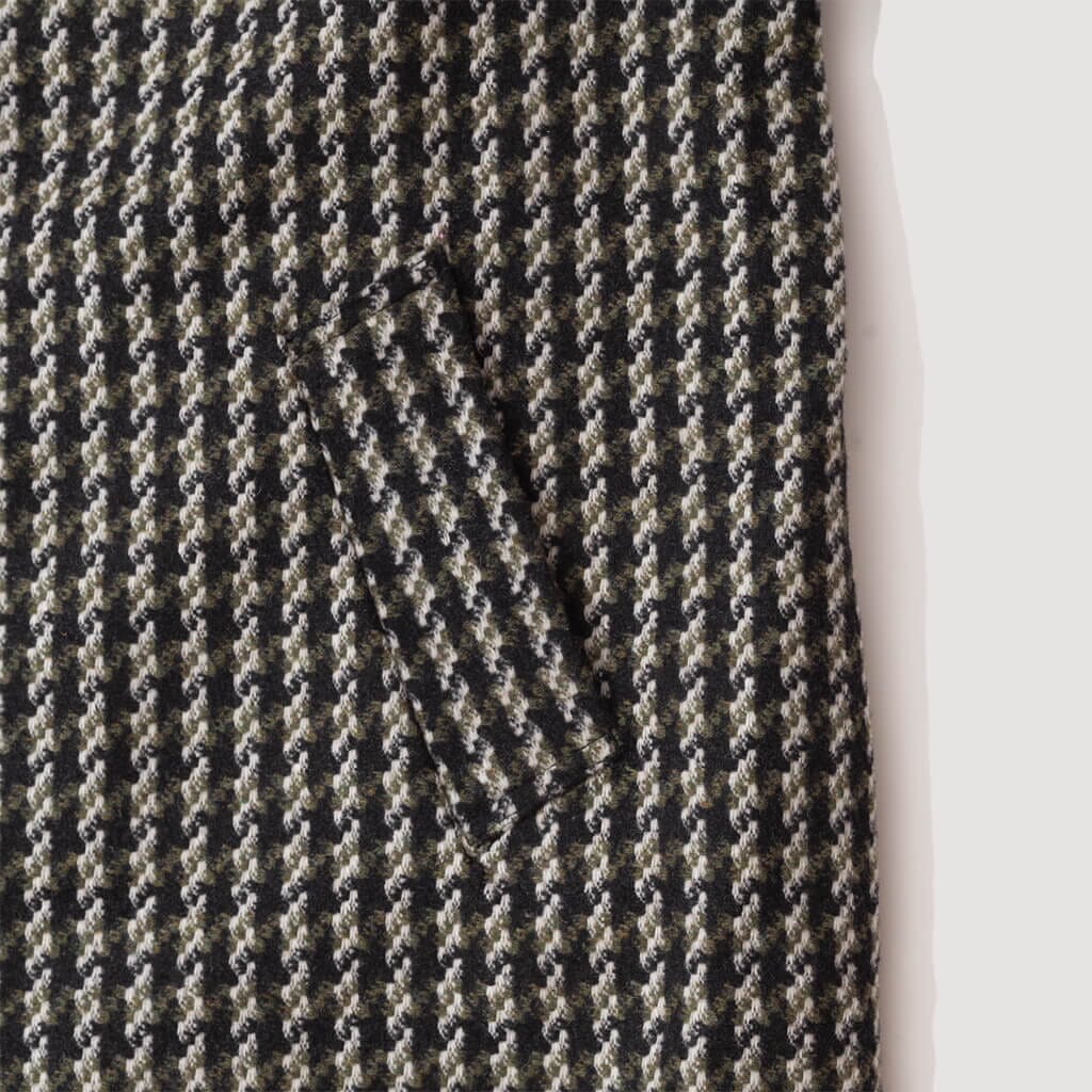 Long Swing Coat - Olive Cortina Tweed