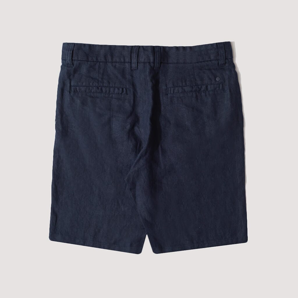 Crown Shorts - Navy Blue Linen