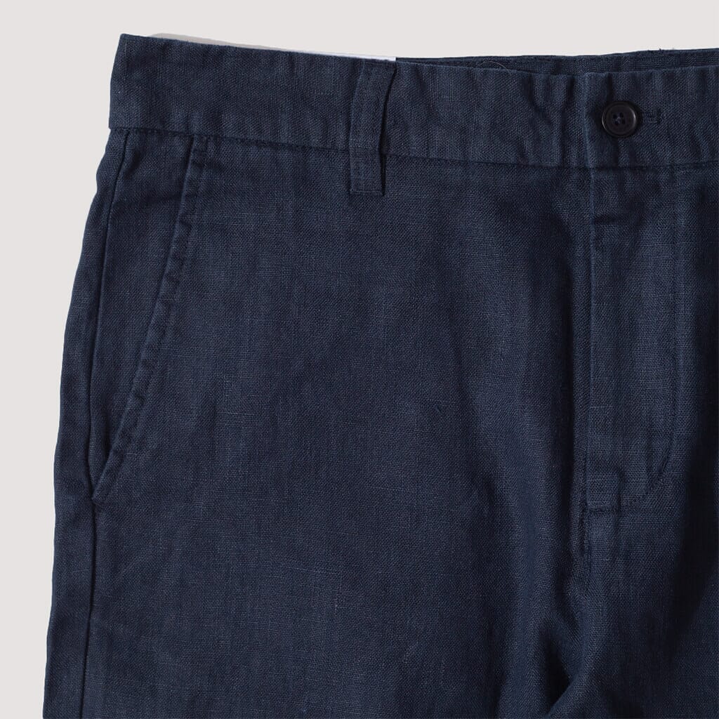 Crown Shorts - Navy Blue Linen