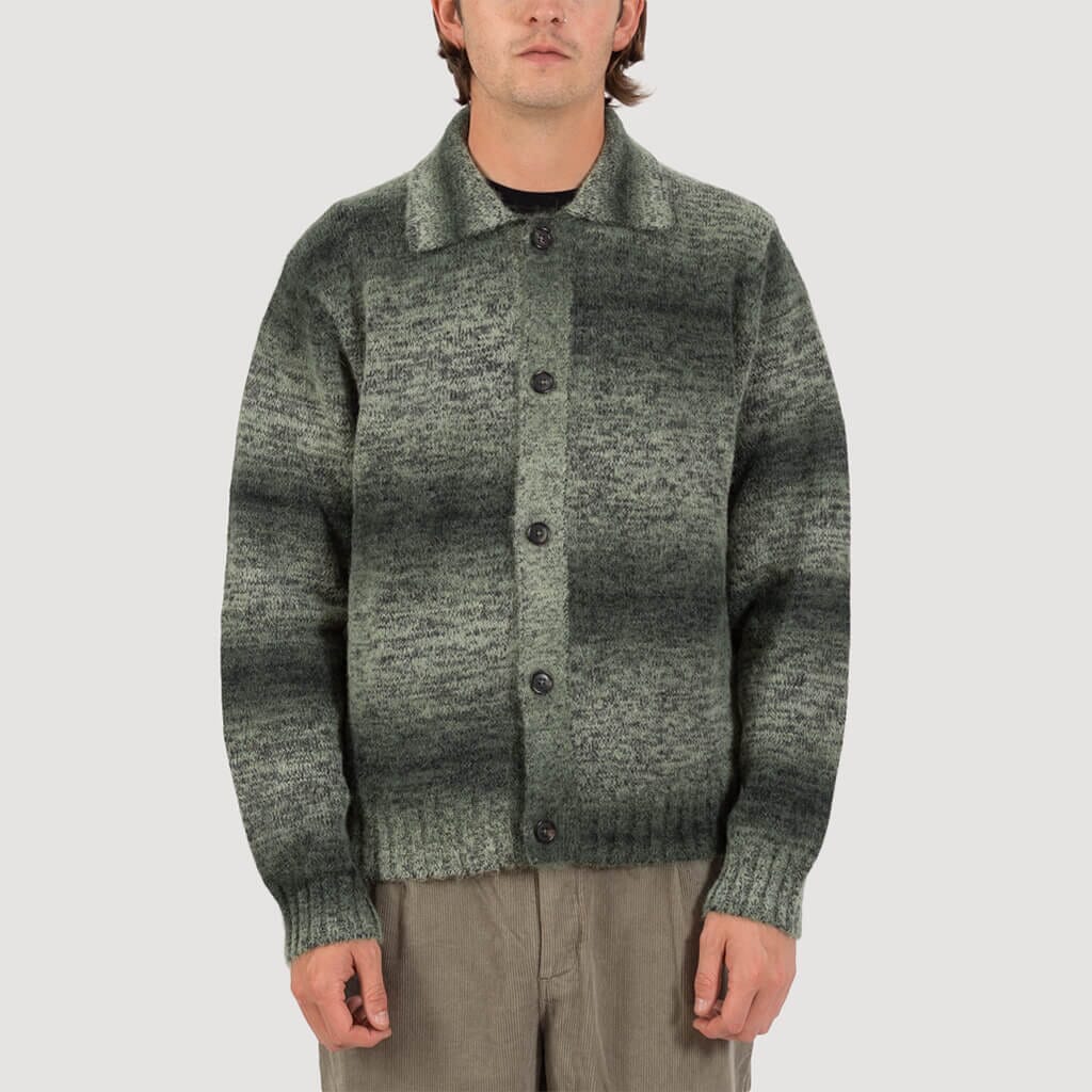 Erik Space Dye Alpaca Mohair Cotton Jacket - Army Green