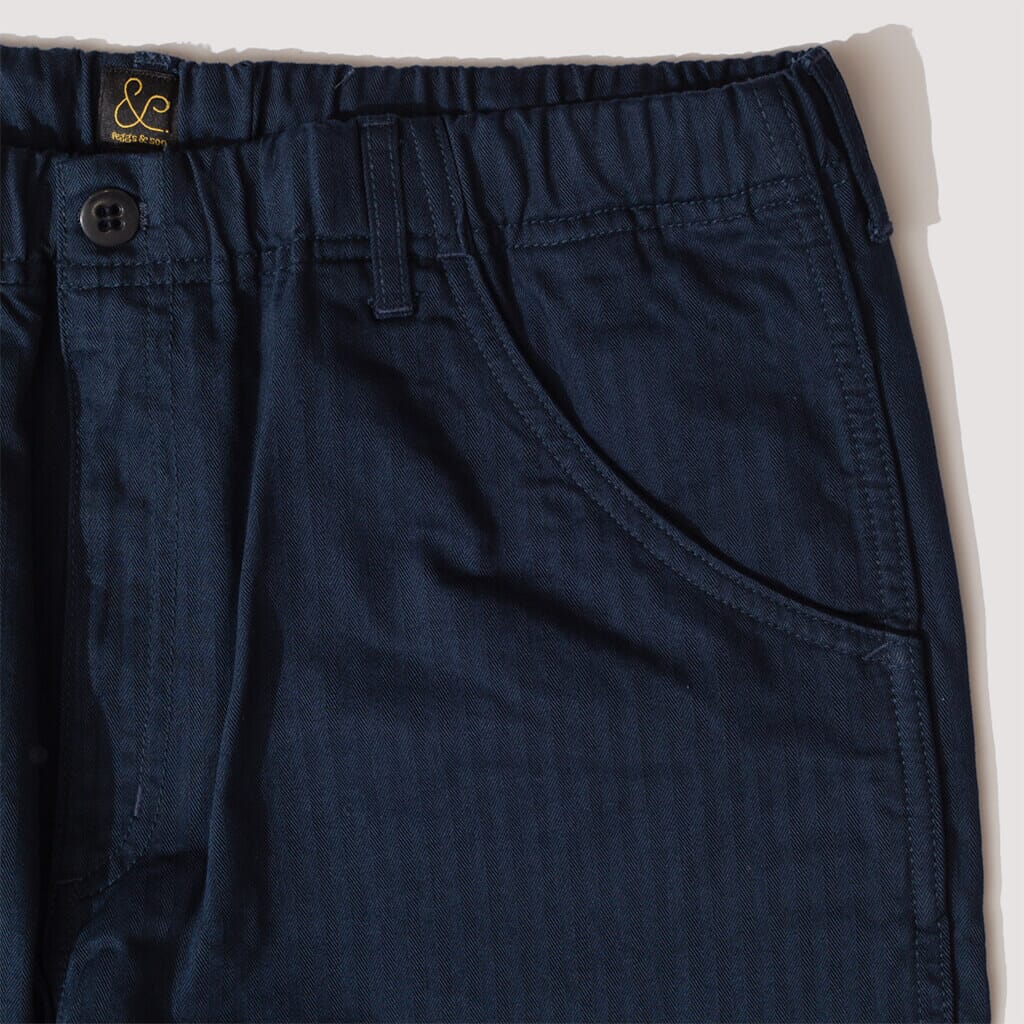 Recreation Pant - Navy Herringbone