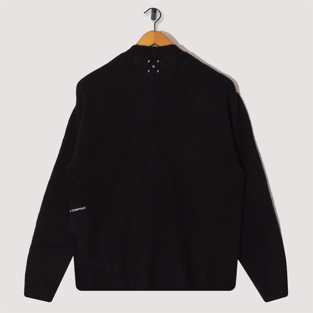 Applique Knitted Cardigan - Black