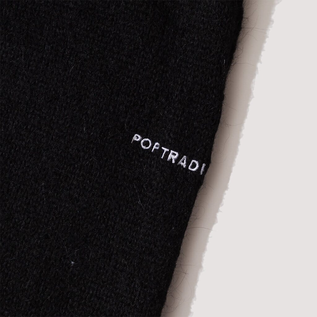 Applique Knitted Cardigan - Black