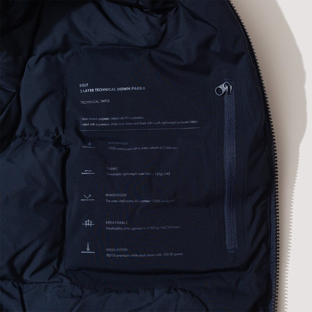 Rolf Technical Down Parka - Navy Blue