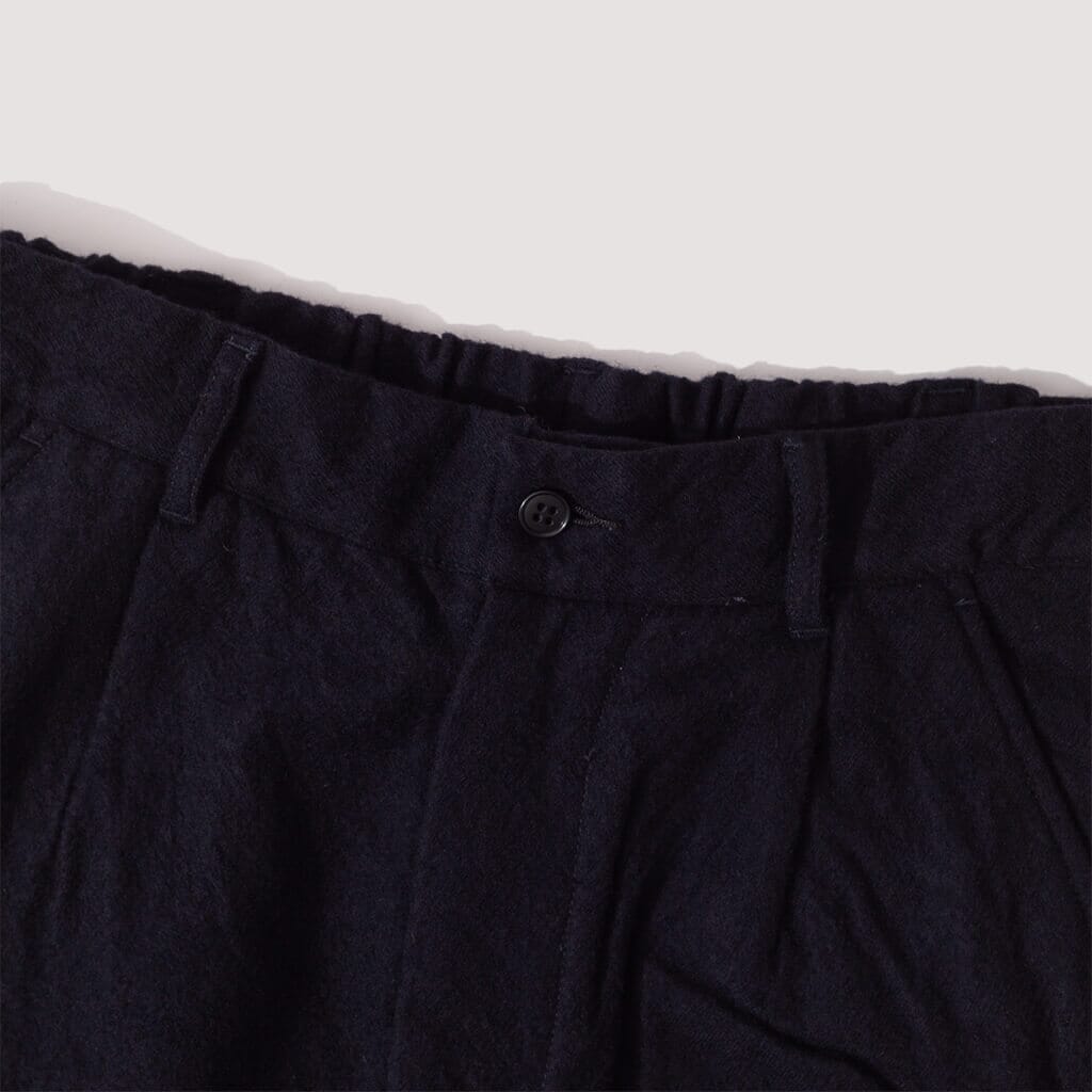 Pleated Pegtop Pants - Navy