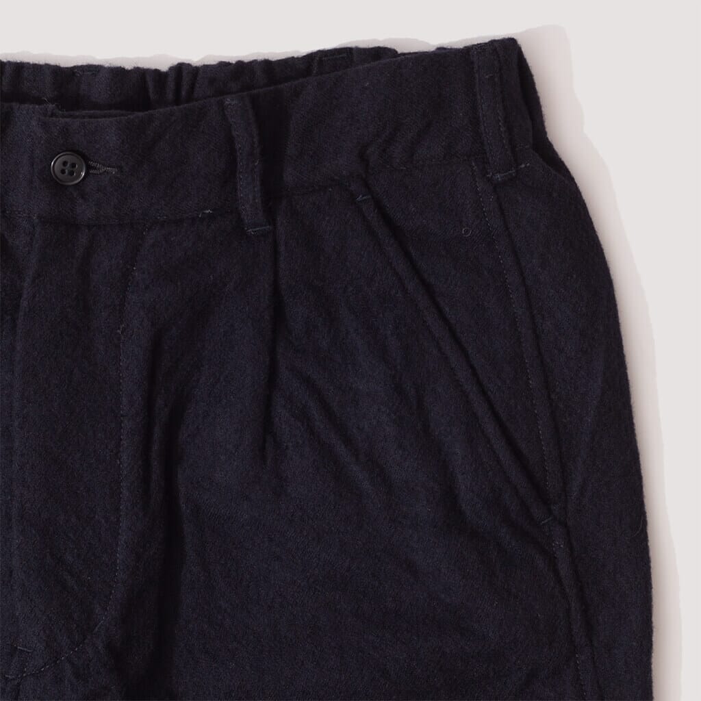 Pleated Pegtop Pants - Navy
