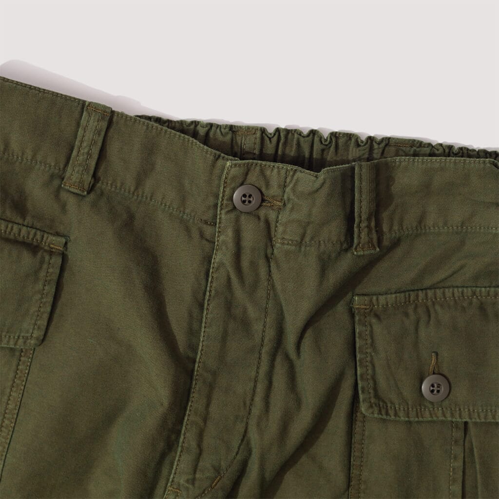 Cropped Pegtop Military Pants - Olive