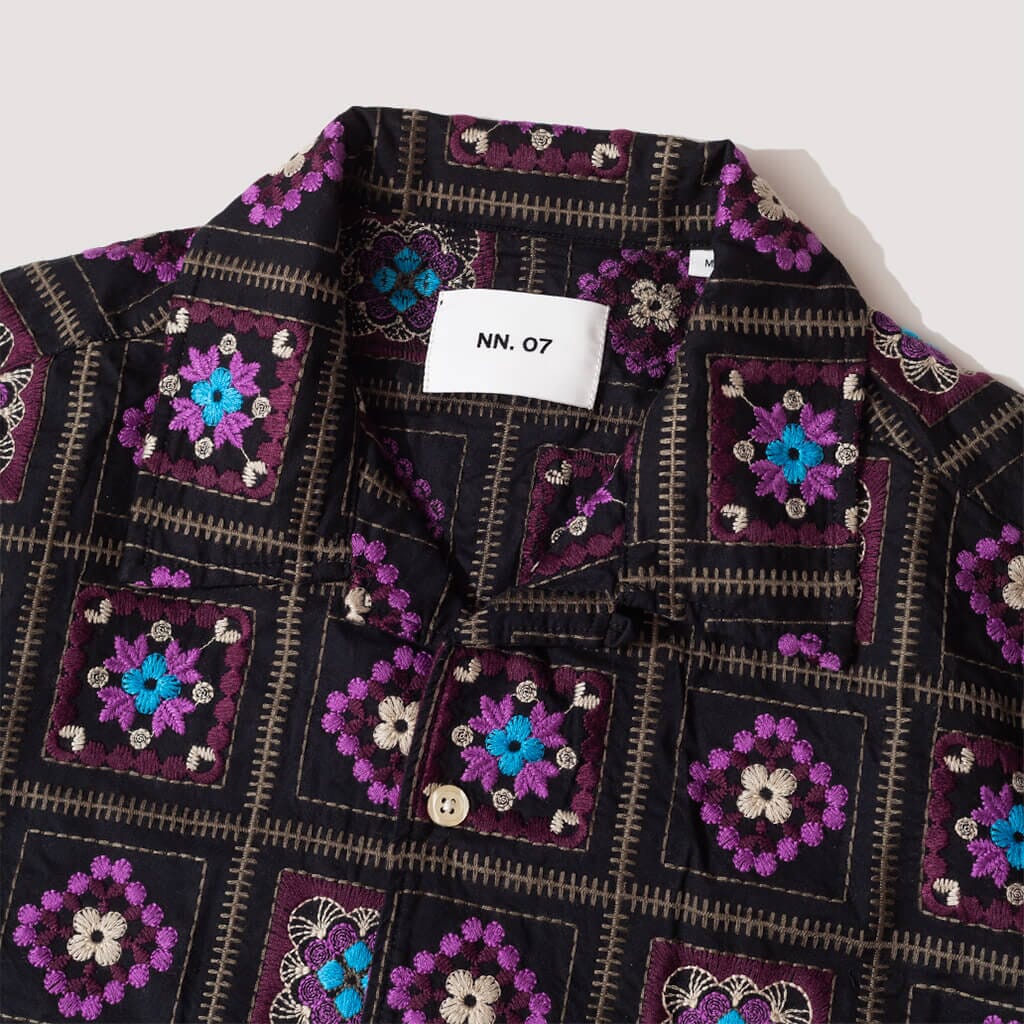 Julio 5535 L/S Shirt - Black/Purple