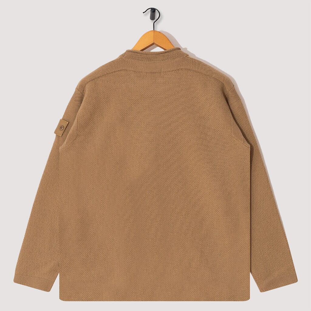 Roll Edge Knit - Dark Beige (V0098)