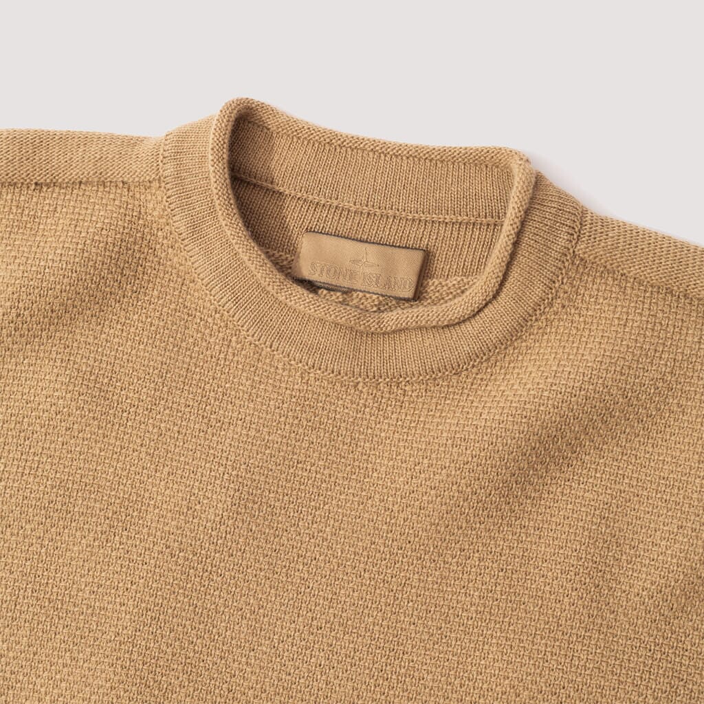 Roll Edge Knit - Dark Beige (V0098)