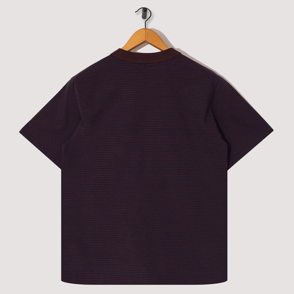 Heritage Striped T-Shirt - Acajou Foncé/Marine Deep Navy Blue