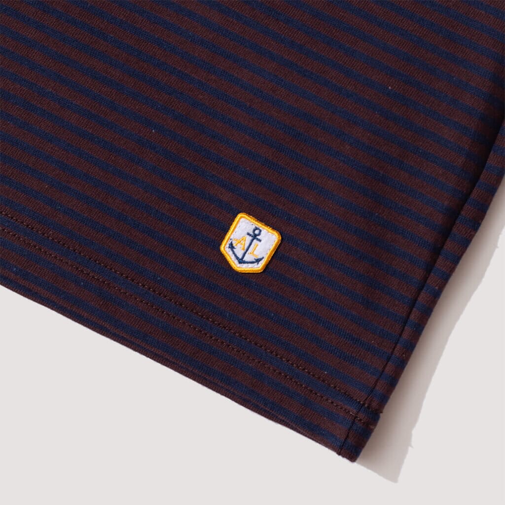 Heritage Striped T-Shirt - Acajou Foncé/Marine Deep Navy Blue