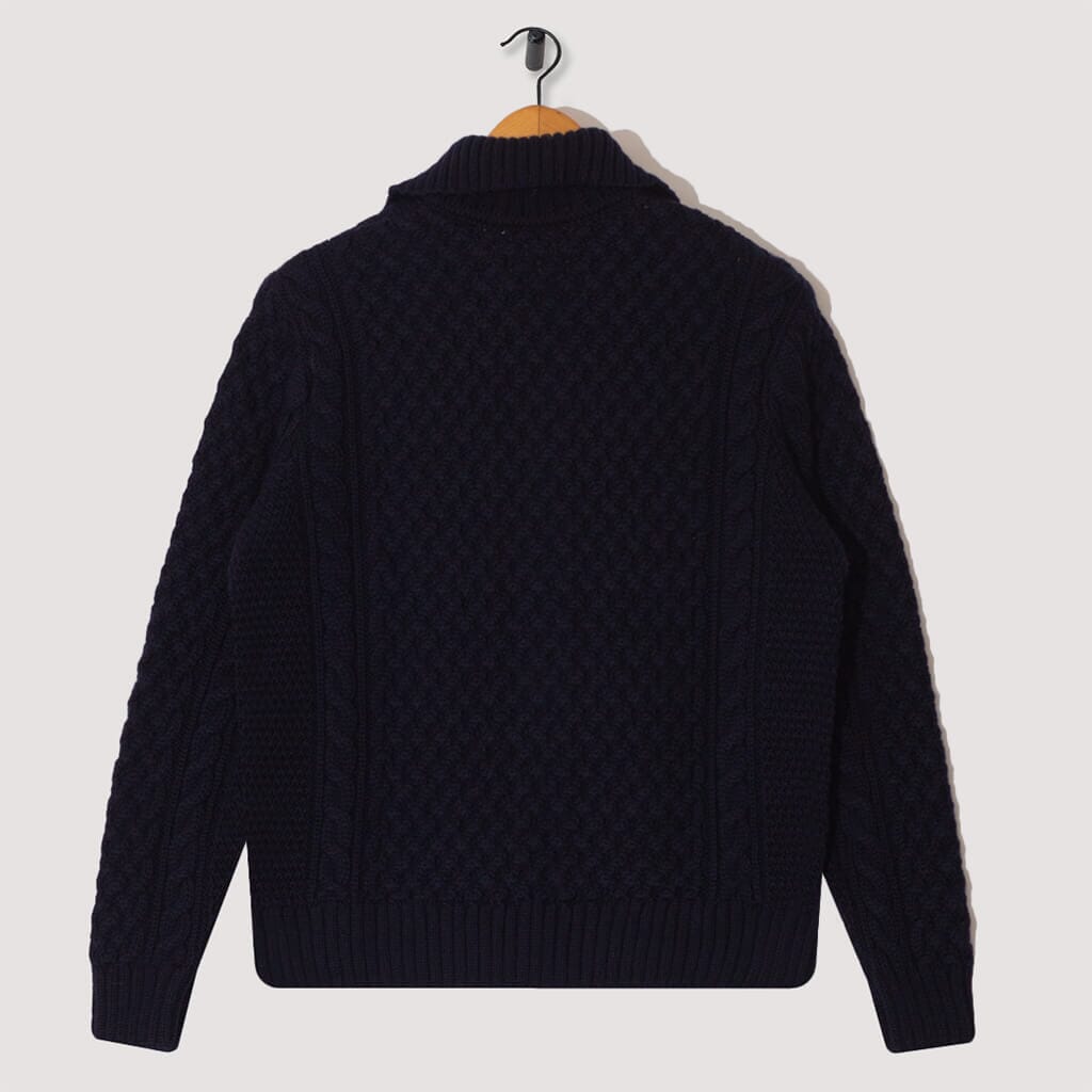 Cable Knit Jacket - Navy