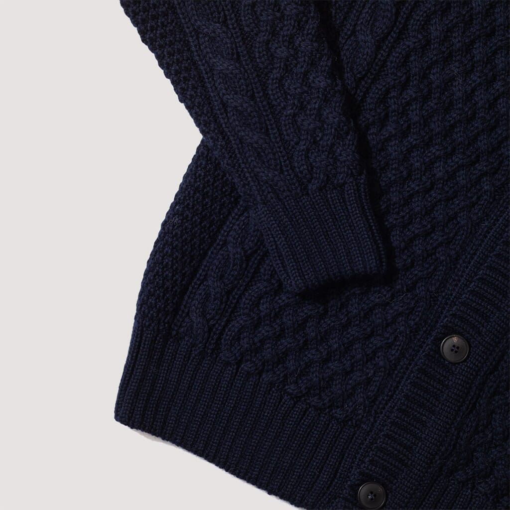 Cable Knit Jacket - Navy