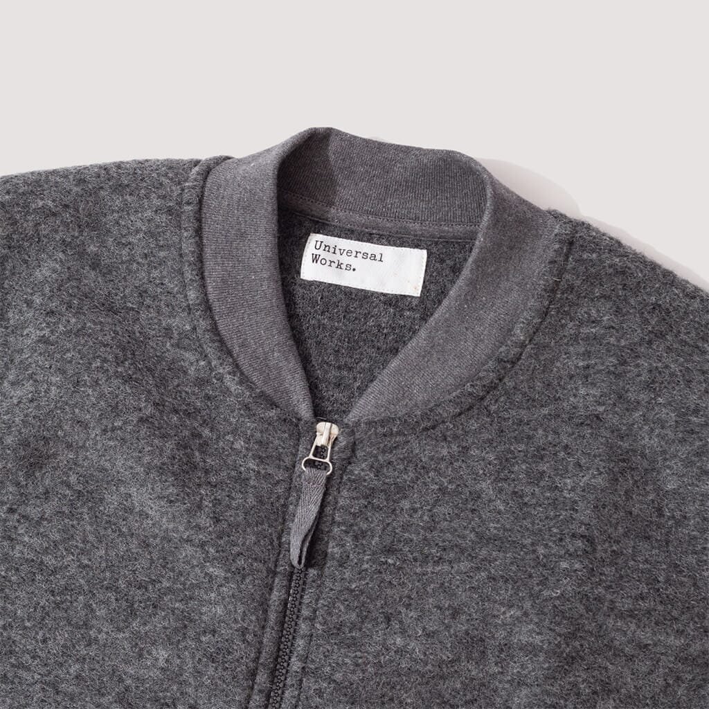 Wool Fleece Zip Waistcoat - Grey Marl