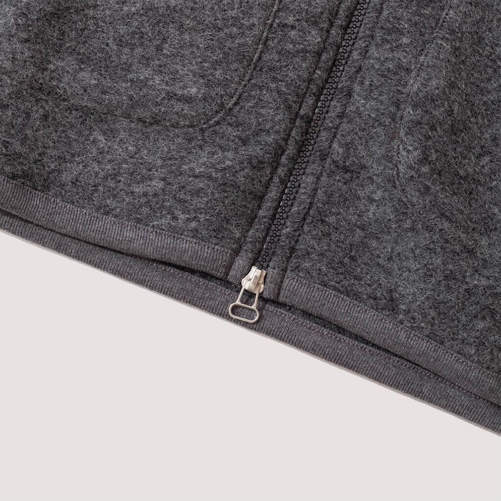 Wool Fleece Zip Waistcoat - Grey Marl