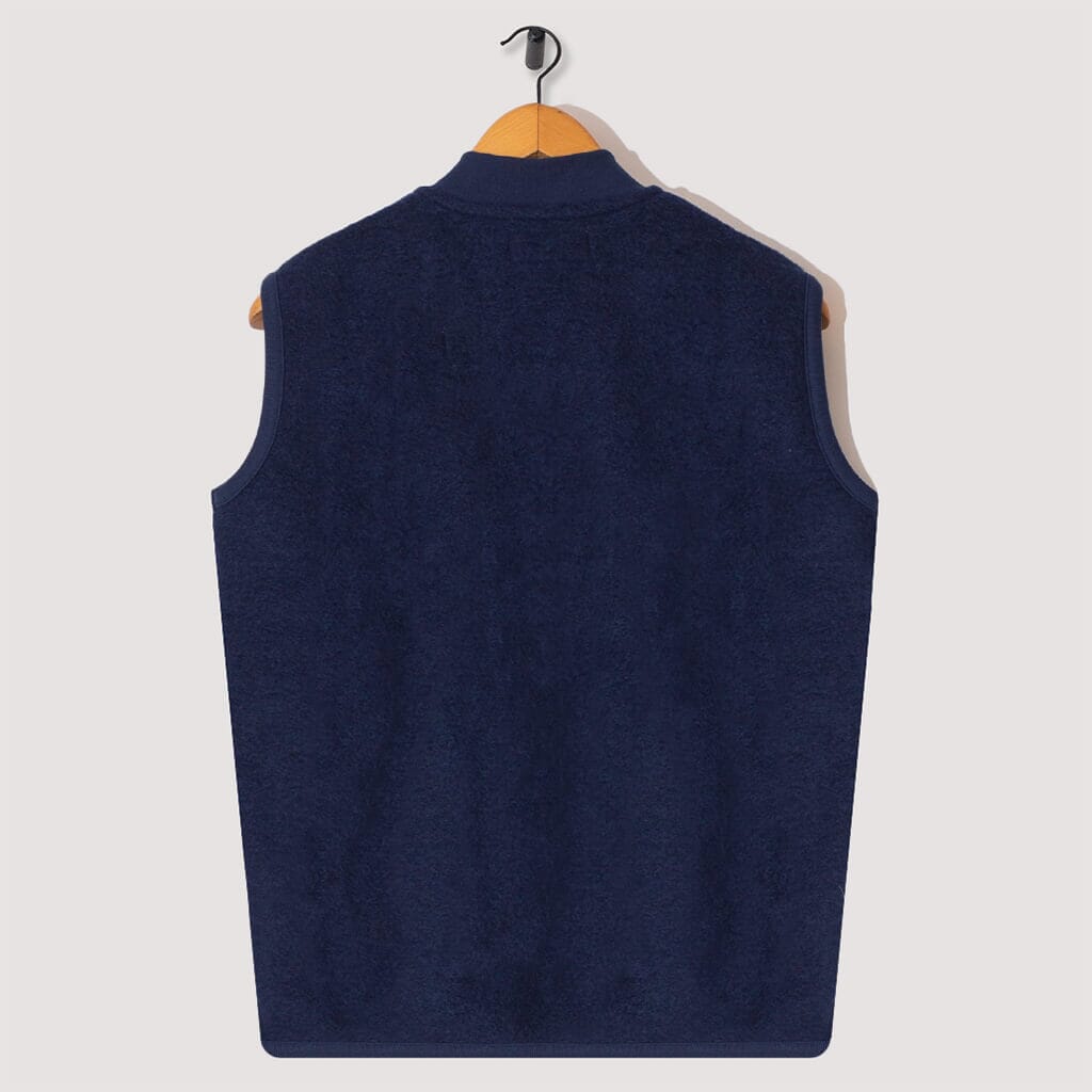 Wool Fleece Zip Waistcoat - Indigo