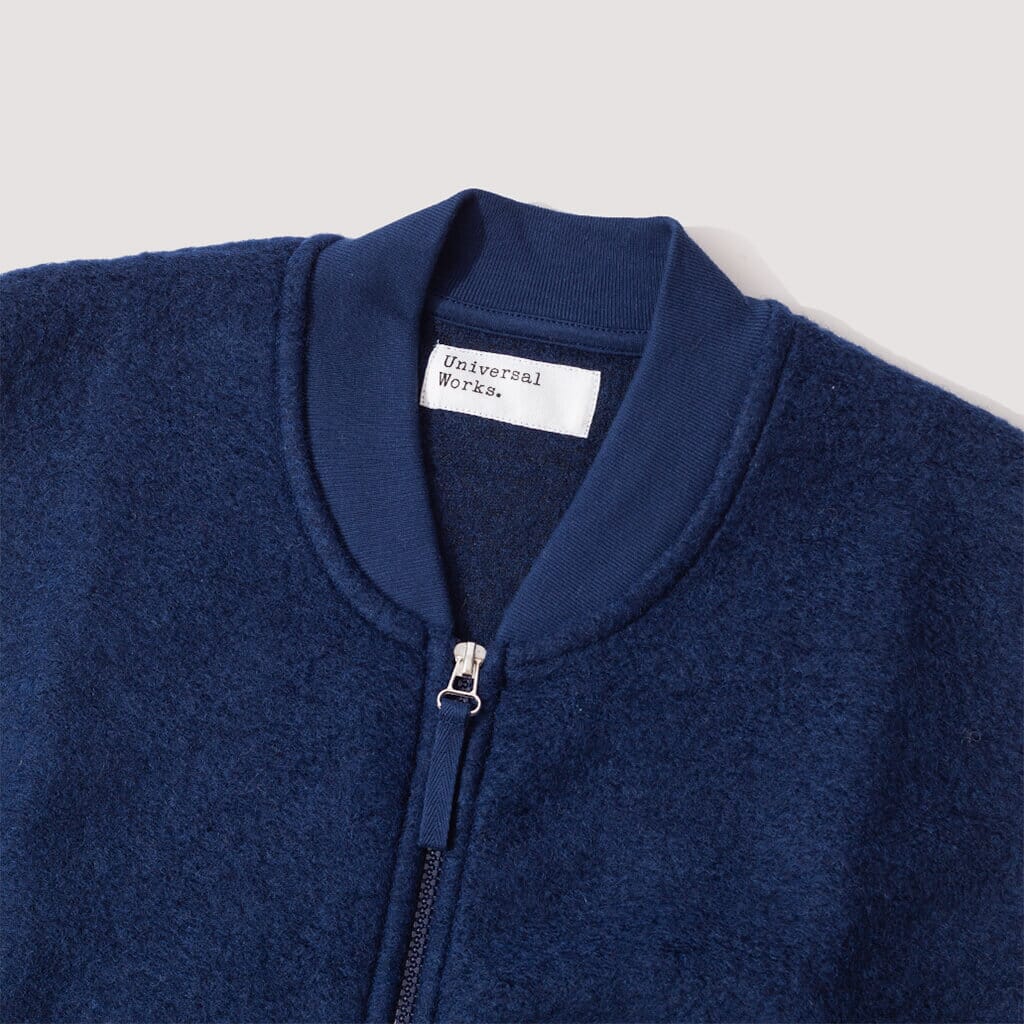 Wool Fleece Zip Waistcoat - Indigo