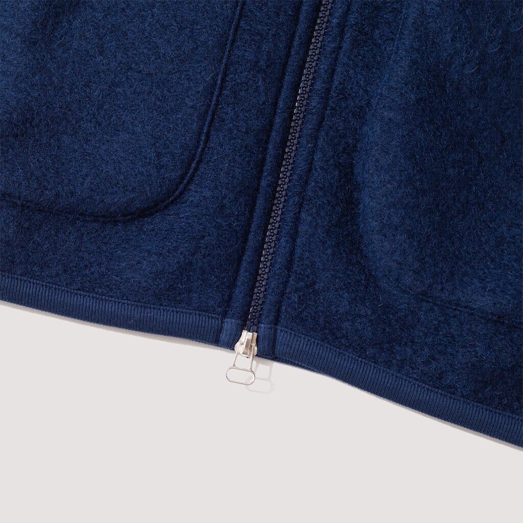 Wool Fleece Zip Waistcoat - Indigo