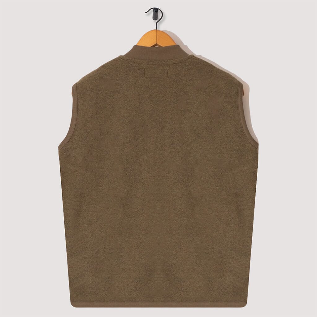 Wool Fleece Zip Waistcoat - Lovat