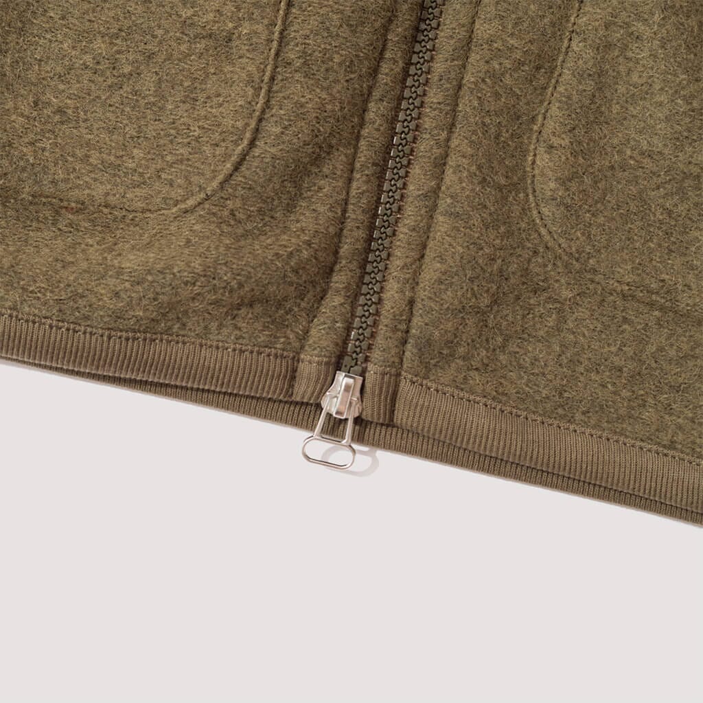 Wool Fleece Zip Waistcoat - Lovat