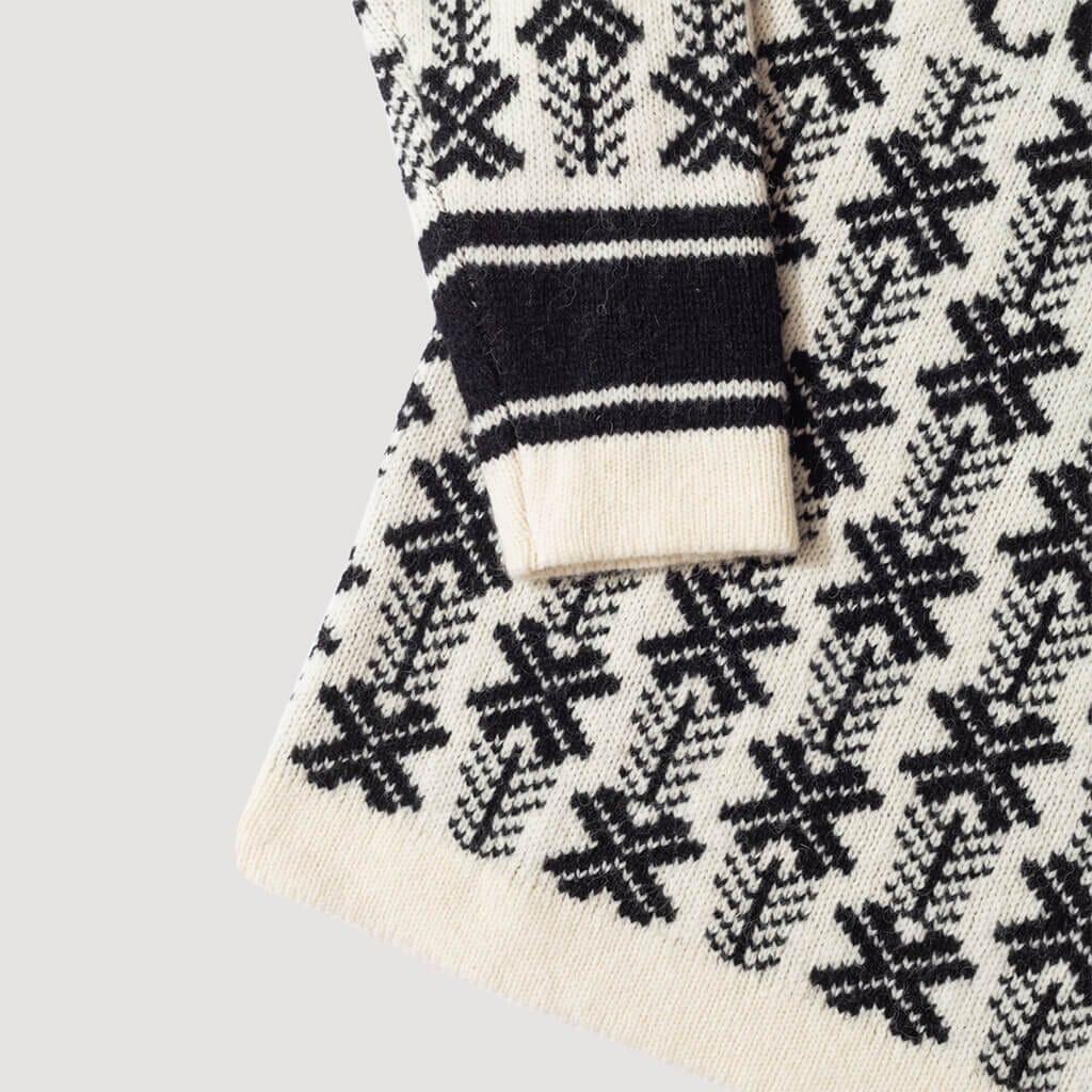 Wool Jaquard Logo Knit - White