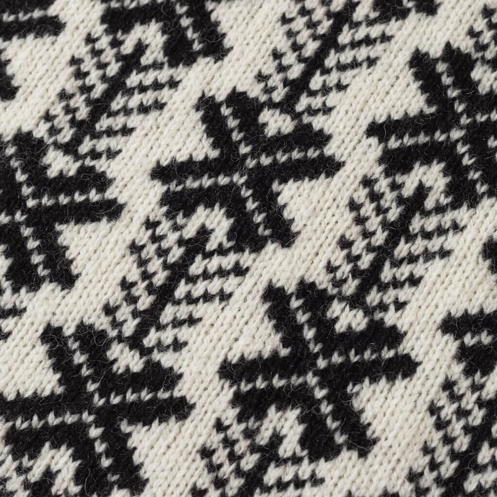 Wool Jaquard Logo Knit - White