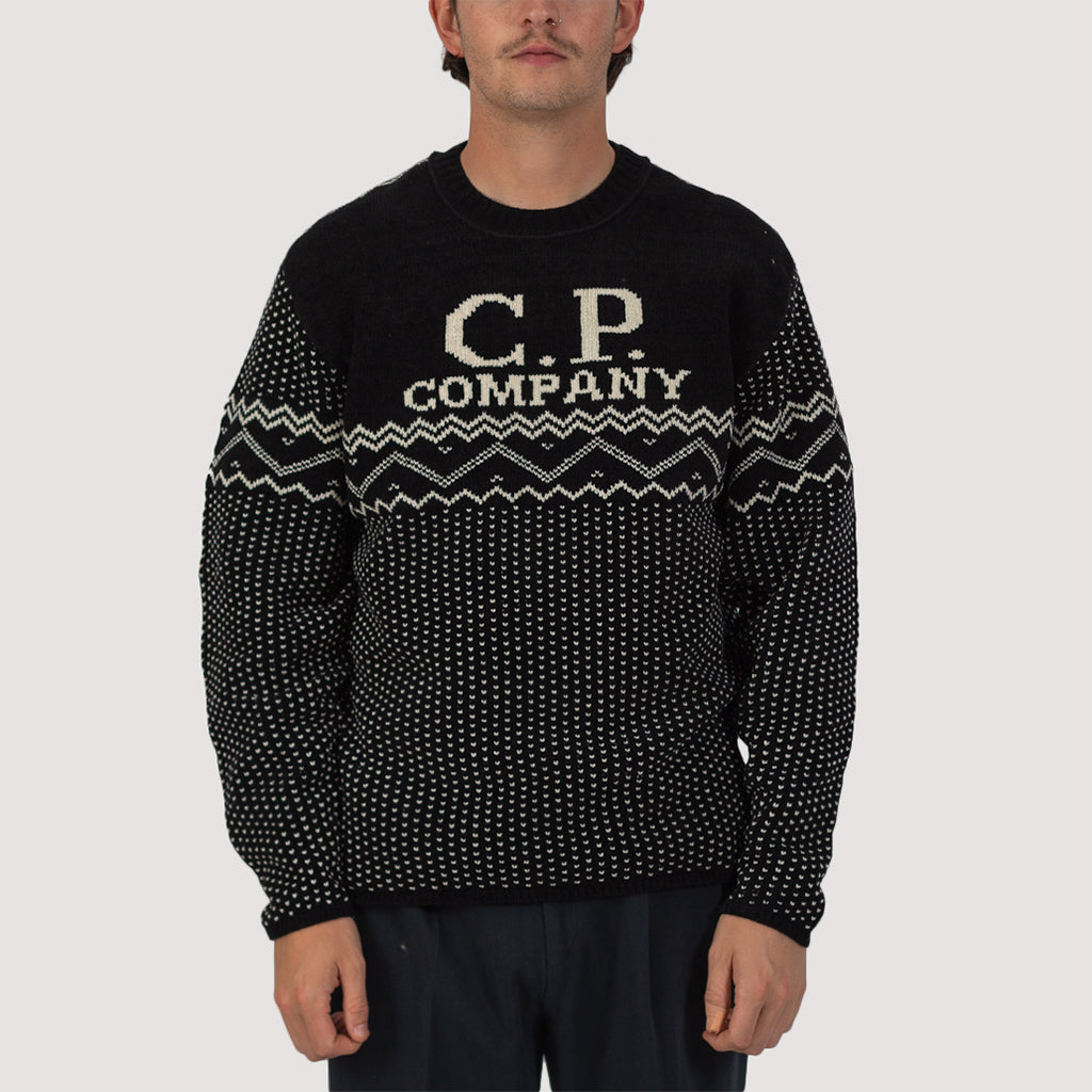 Jacquard Logo Knit - Black