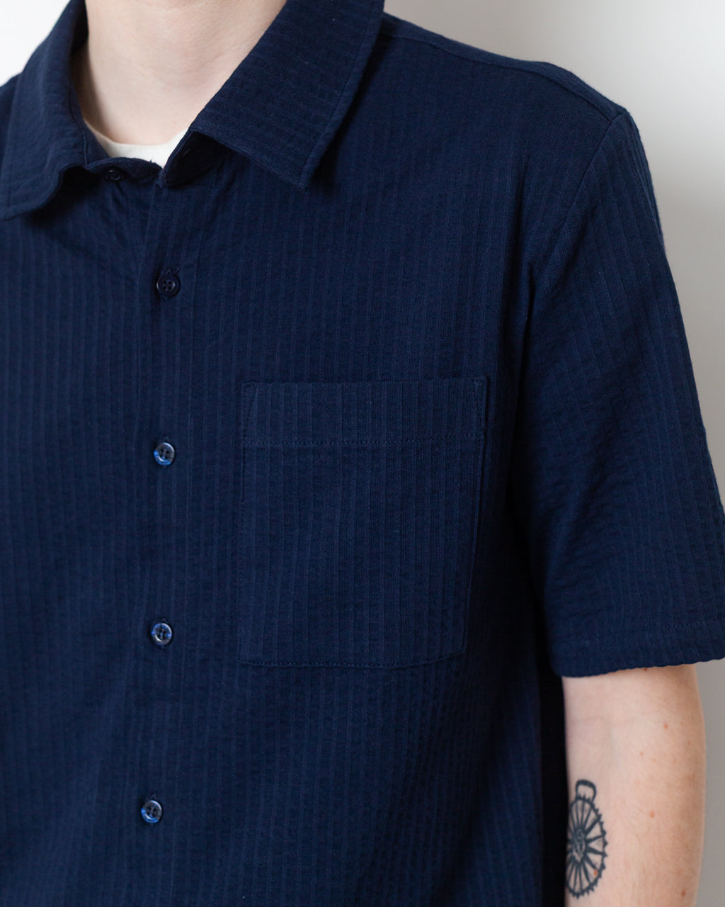 Seersucker Shirt - Marine Deep