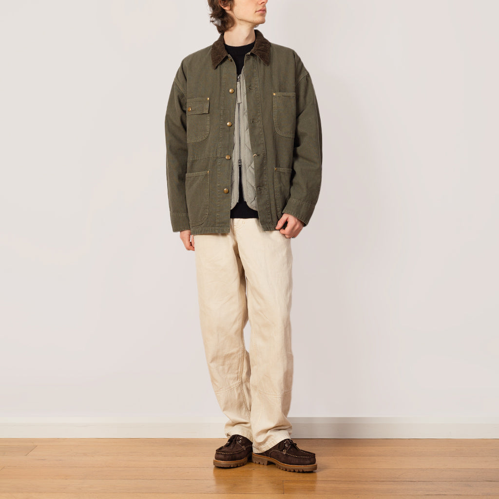 Relax Fit Oxford Coverall  - Army Green