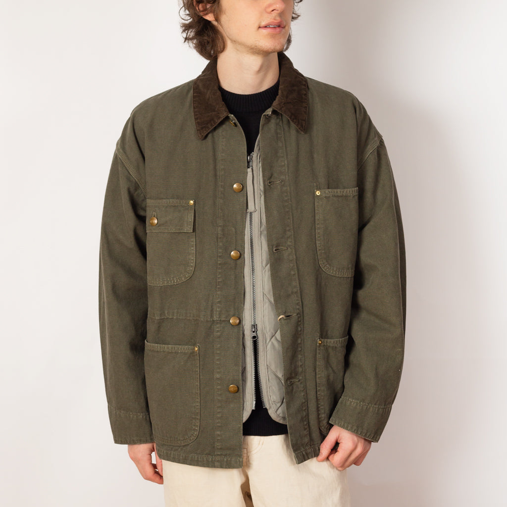 Relax Fit Oxford Coverall  - Army Green