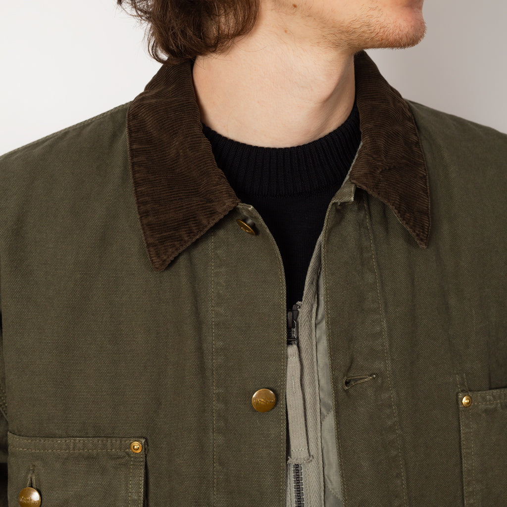Relax Fit Oxford Coverall  - Army Green