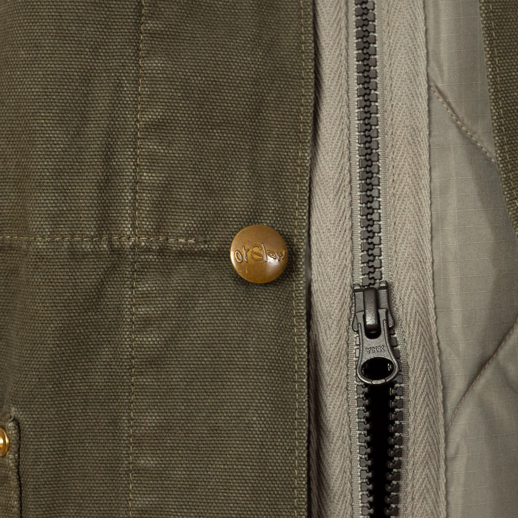 Relax Fit Oxford Coverall  - Army Green