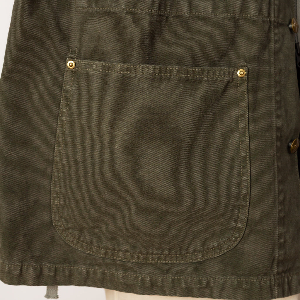 Relax Fit Oxford Coverall  - Army Green