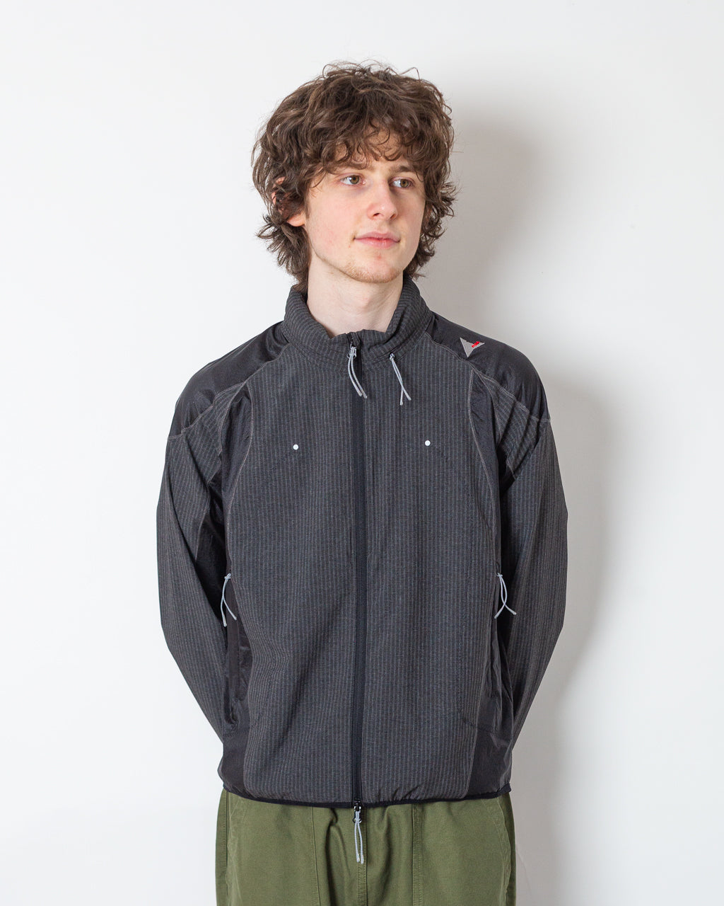 Numb Pinstriped Hooded Wind Jacket - Black