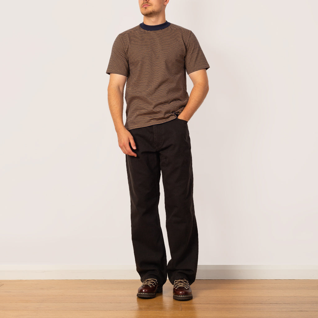 Heritage Stripe T-Shirt - Marine Deep / Camel