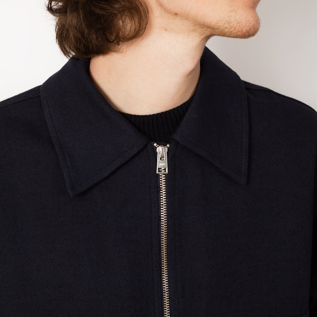 Aksel Cavalry Cotton Jacket - Dark Navy (7004)