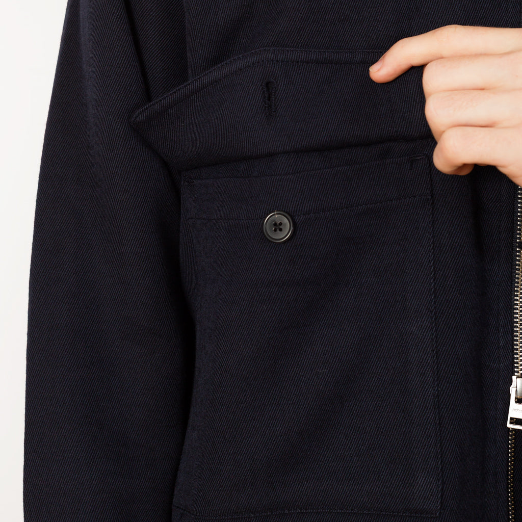 Aksel Cavalry Cotton Jacket - Dark Navy (7004)