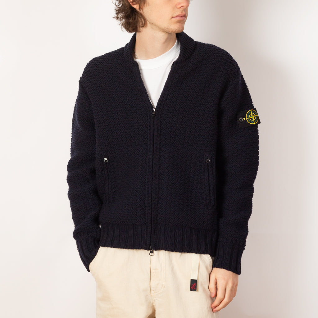 Cowichan Zip Knit - Navy - V0020