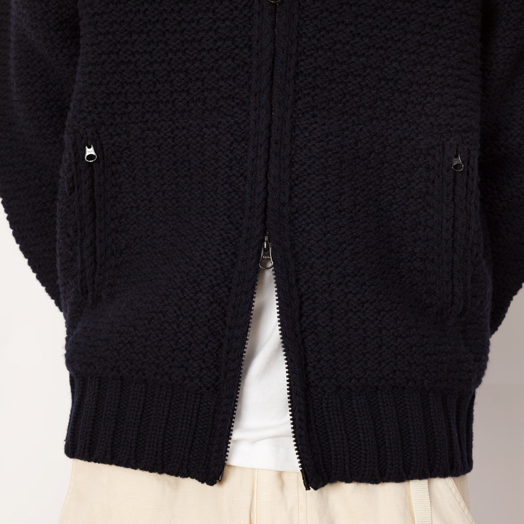 Cowichan Zip Knit - Navy - V0020