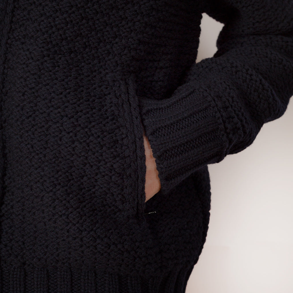Cowichan Zip Knit - Navy - V0020